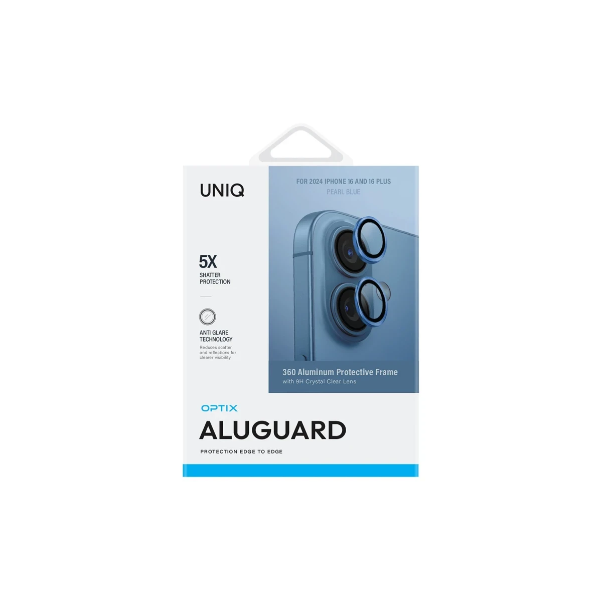 Uniq Apple iPhone 16 Optix Alüminyum Kamera Lens Koruyucu - Mavi