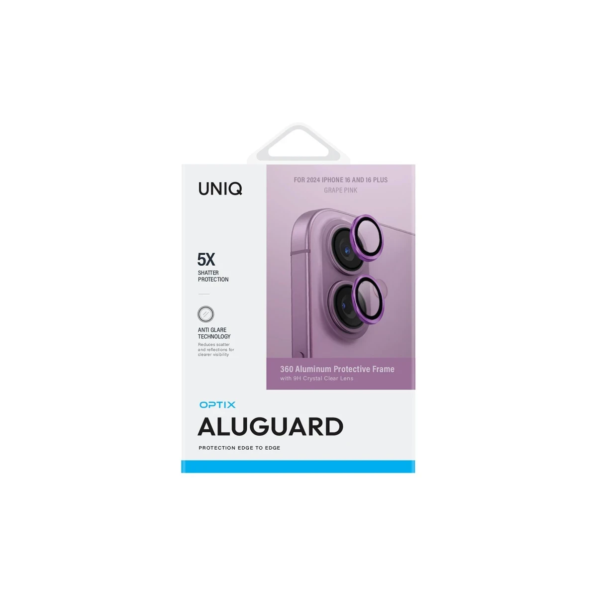 Uniq Apple iPhone 16 Optix Alüminyum Kamera Lens Koruyucu - Pembe