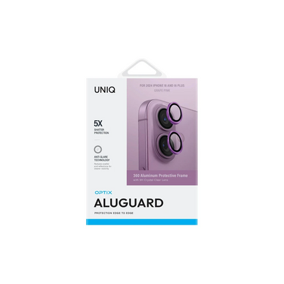 Uniq Apple iPhone 16 Optix Alüminyum Kamera Lens Koruyucu - Pembe