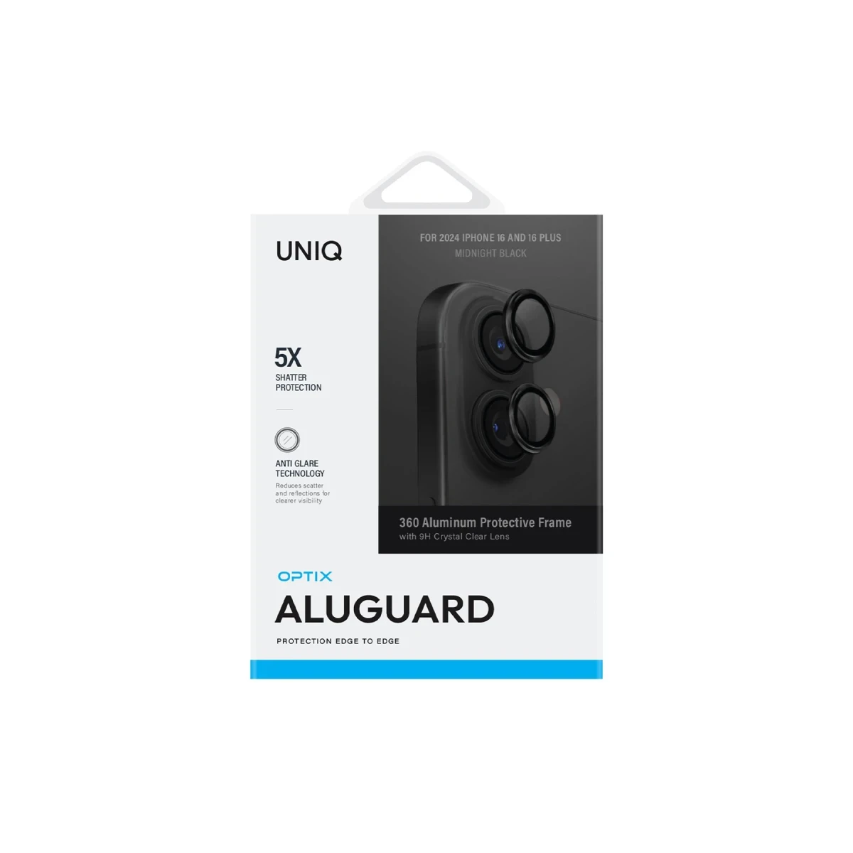 Uniq Apple iPhone 16 Optix Alüminyum Kamera Lens Koruyucu - Siyah
