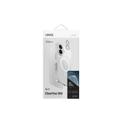Uniq Apple iPhone 16 Plus Clearvue Magsafe 3in1 Set Kapak - Şeffaf