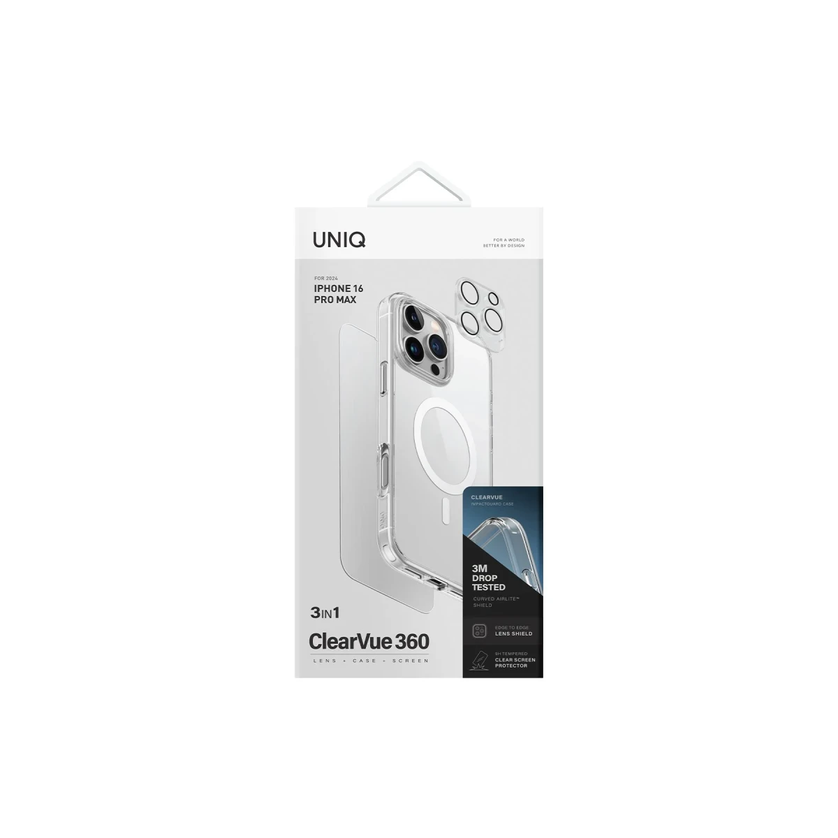 Uniq Apple iPhone 16 Pro Clearvue Magsafe 3in1 Set Kapak - Şeffaf