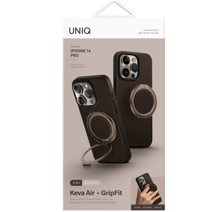 Uniq Apple iPhone 16 Pro Keva Air Magsafe Gripfit Premium Kılıf - Kahverengi
