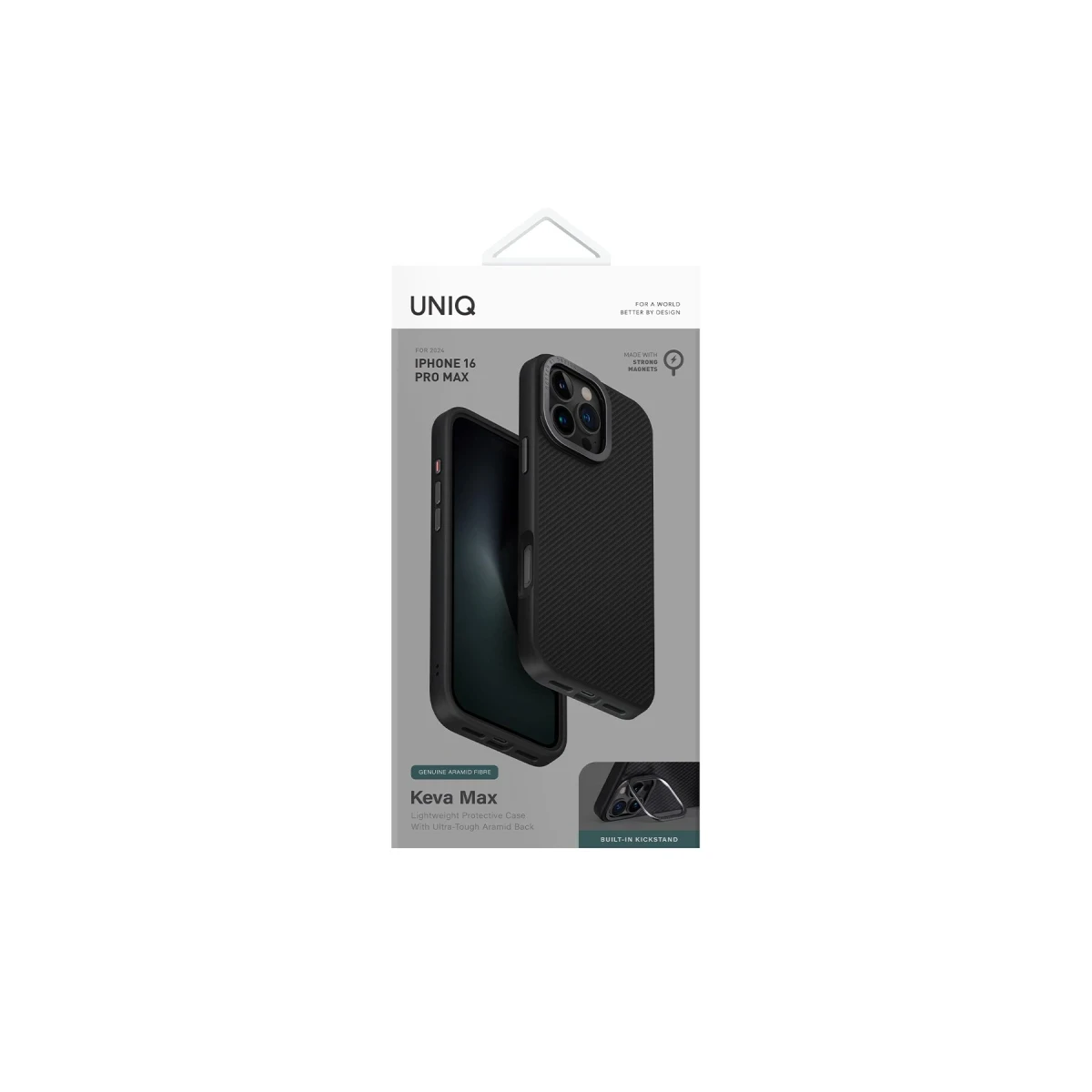 Uniq Apple iPhone 16 Pro Keva Max Karbon Magsafe Kapak - Siyah