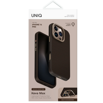 Uniq Apple iPhone 16 Pro Keva Max Karbon Magsafe Kapak - Kahverengi