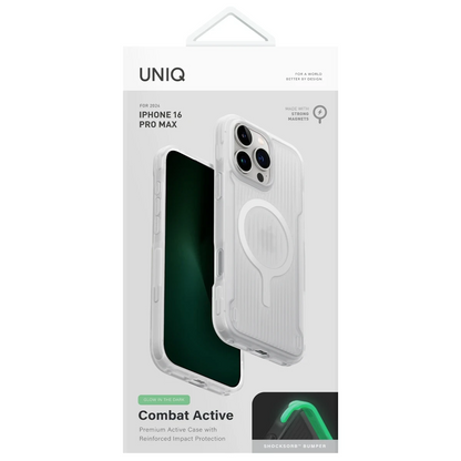 Uniq Apple iPhone 16 Pro Max Combat Active Magsafe Kapak - Şeffaf Fosforlu