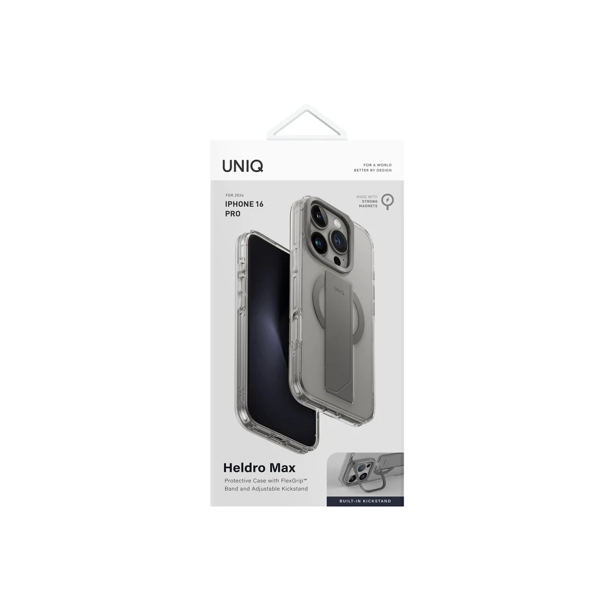 Uniq Apple iPhone 16 Pro Max Heldro Max Magsafe Standlı Kapak - Titan Gri