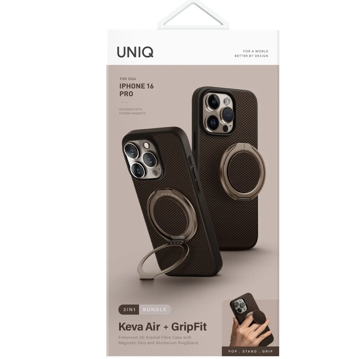 Uniq Apple iPhone 16 Pro Max Keva Air Magsafe Gripfit Premium Kılıf - Kahverengi
