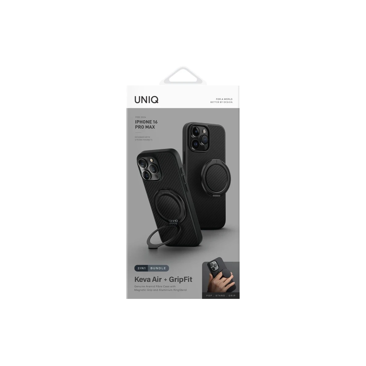 Uniq Apple iPhone 16 Pro Max Keva Air Magsafe Gripfit Premium Kılıf - Siyah