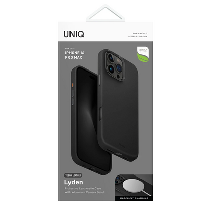 Uniq Apple iPhone 16 Pro Max Lyden Magsafe Deri Kapak - Siyah