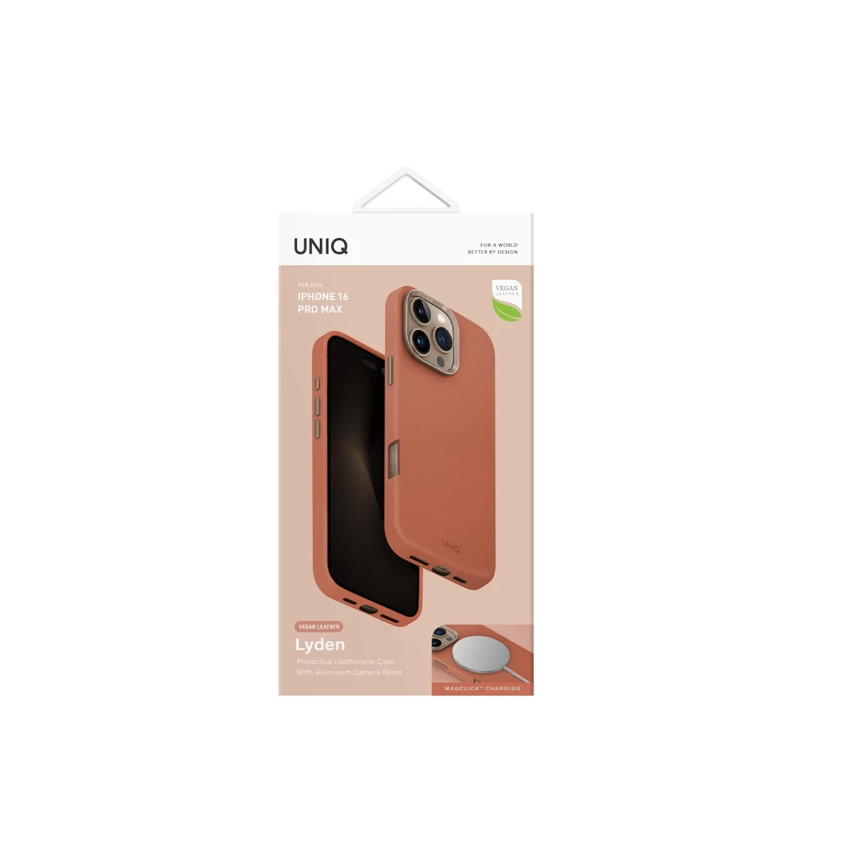 Uniq Apple iPhone 16 Pro Max Lyden Magsafe Deri Kapak - Turuncu