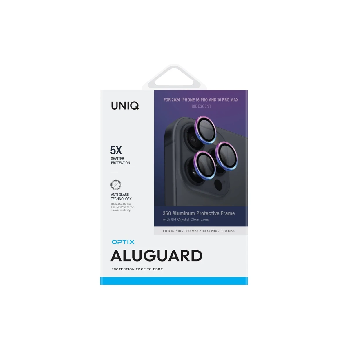 Uniq Apple iPhone 16 Pro Max Optix Alüminyum Kamera Lens Koruyucu - Gökkuşağı