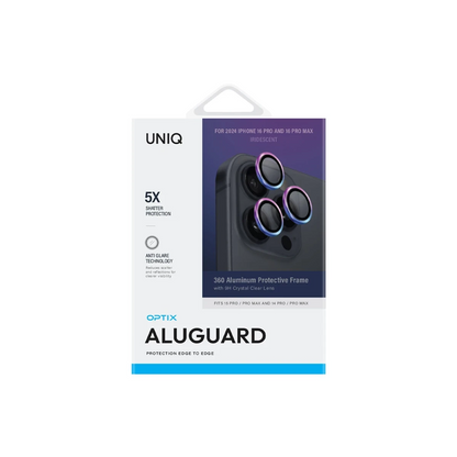 Uniq Apple iPhone 16 Pro Max Optix Alüminyum Kamera Lens Koruyucu - Gökkuşağı