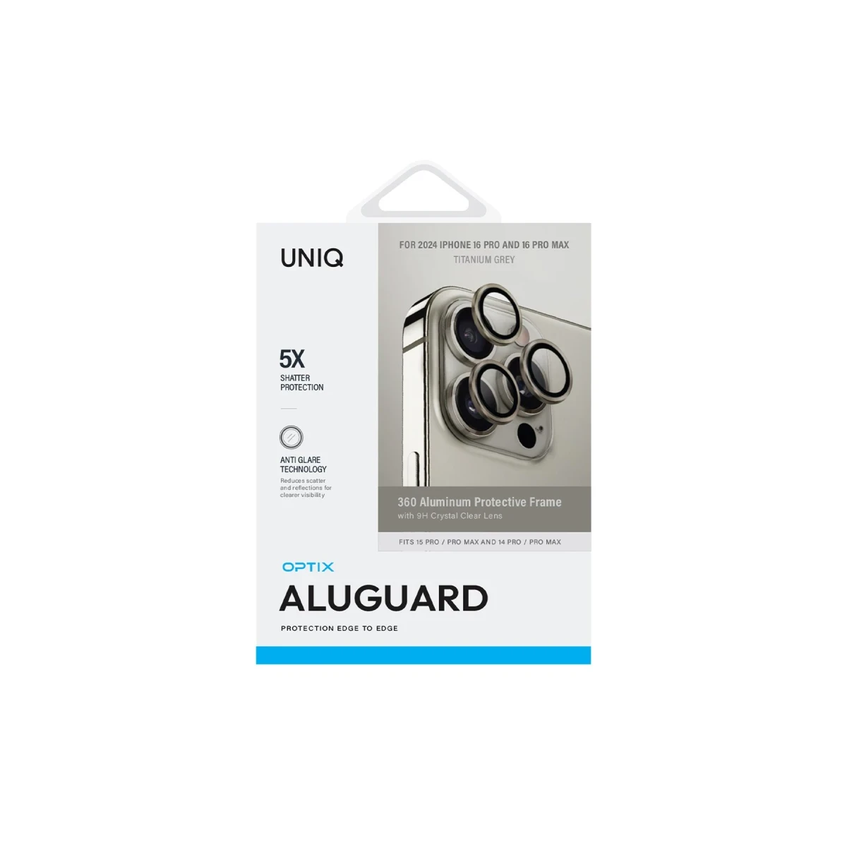 Uniq Apple iPhone 16 Pro Max Optix Alüminyum Kamera Lens Koruyucu - Gri