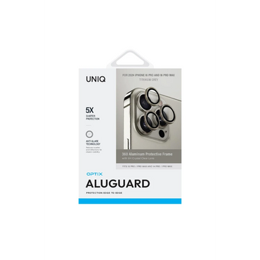Uniq Apple iPhone 16 Pro Max Optix Alüminyum Kamera Lens Koruyucu - Gri