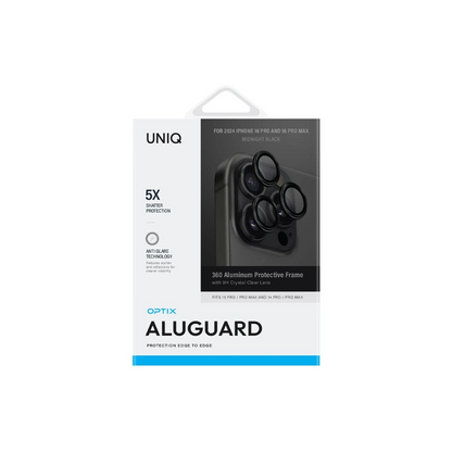 Uniq Apple iPhone 16 Pro Max Optix Alüminyum Kamera Lens Koruyucu - Siyah