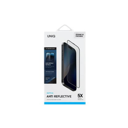 Uniq Apple iPhone 16 Pro Max Optix Anti Reflective Cam Ekran Koruyucu - Siyah