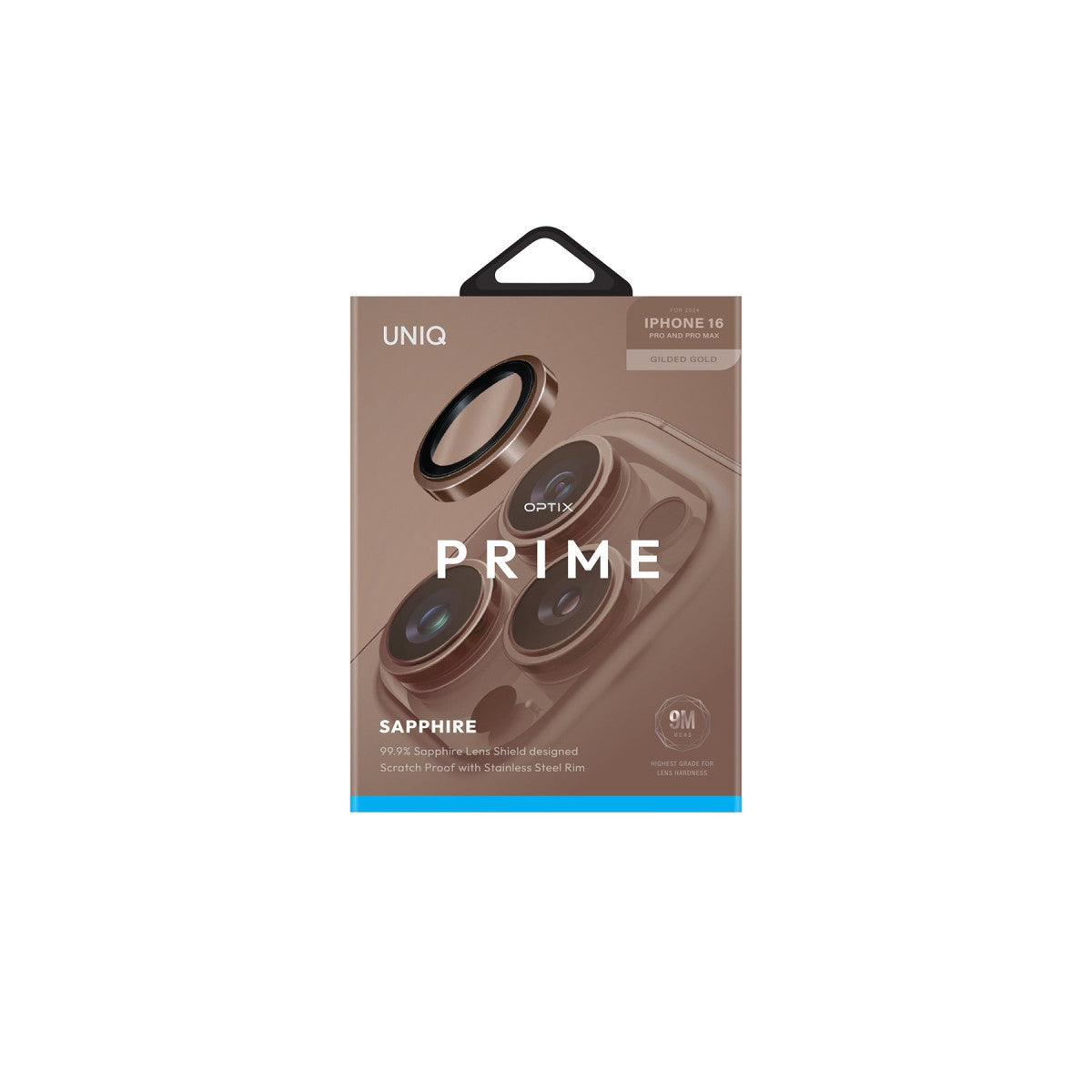 Uniq Apple iPhone 16 Pro Max Optix Çelik Çerçeveli Sapphire Kamera Lens Koruyucu