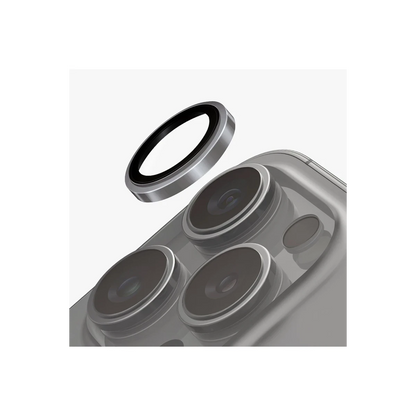 Uniq Apple iPhone 16 Pro Max Optix Çelik Çerçeveli Sapphire Kamera Lens Koruyucu - Gri