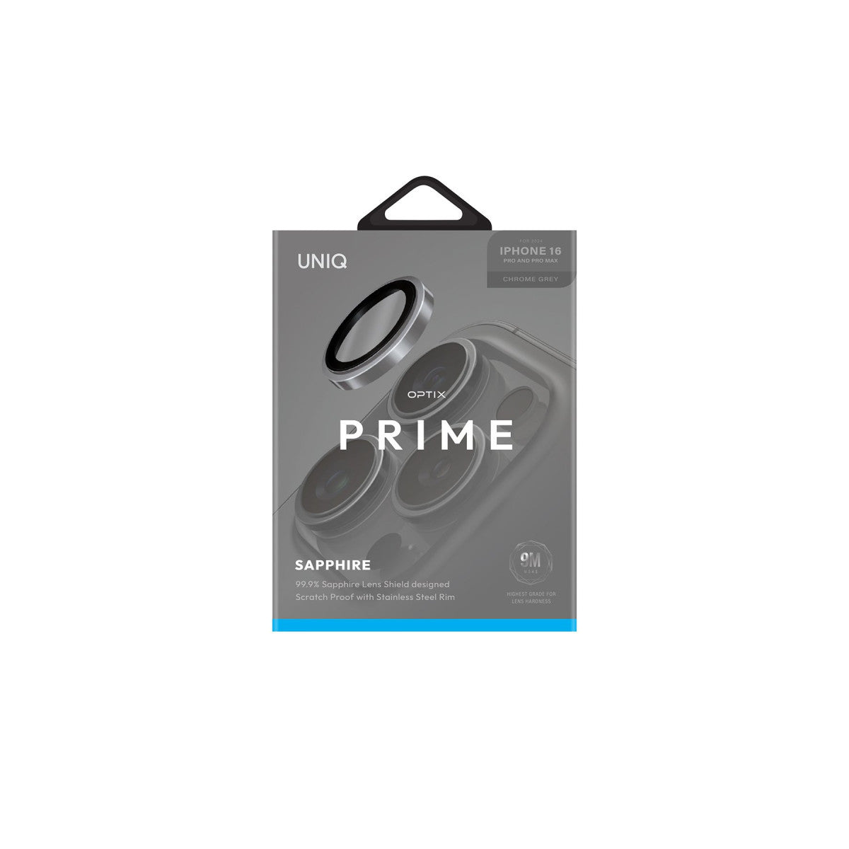 Uniq Apple iPhone 16 Pro Max Optix Çelik Çerçeveli Sapphire Kamera Lens Koruyucu