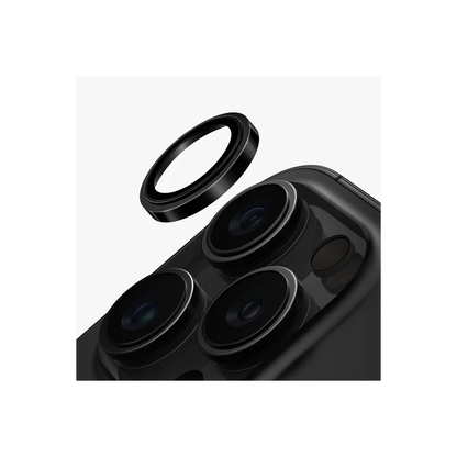 Uniq Apple iPhone 16 Pro Max Optix Çelik Çerçeveli Sapphire Kamera Lens Koruyucu - Siyah