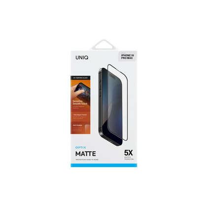 Uniq Apple iPhone 16 Pro Optix Mat Ekran Koruyucu - Siyah