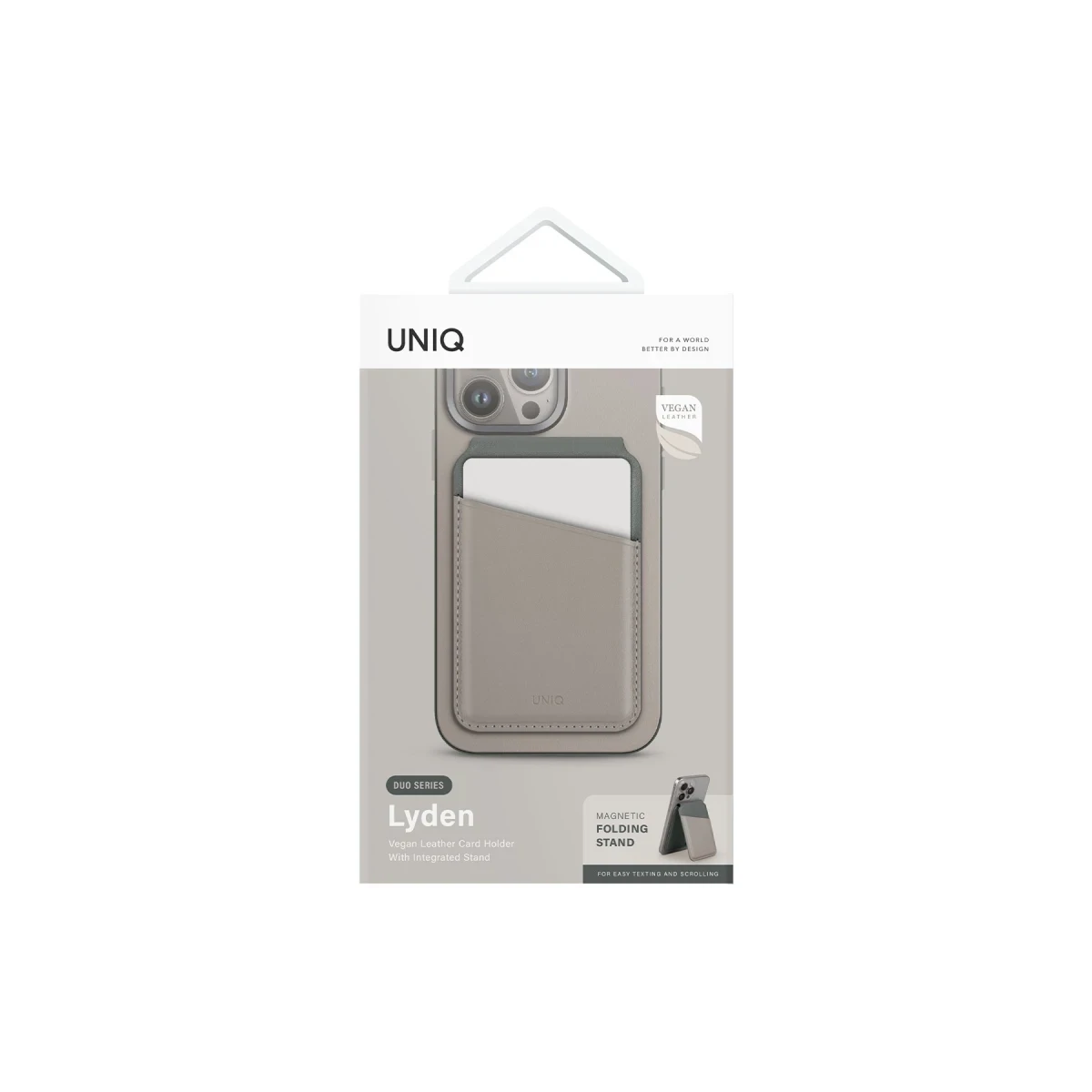 Uniq Lyden DS RFID-Block Manyetik Kartlıklı Stant - Bej