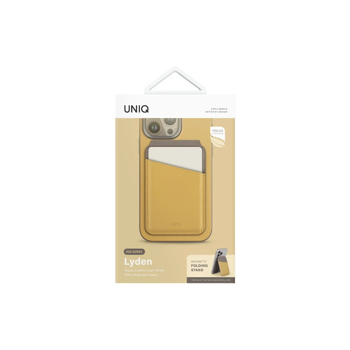 Uniq Lyden DS RFID-Block Manyetik Kartlıklı Stant - Sarı