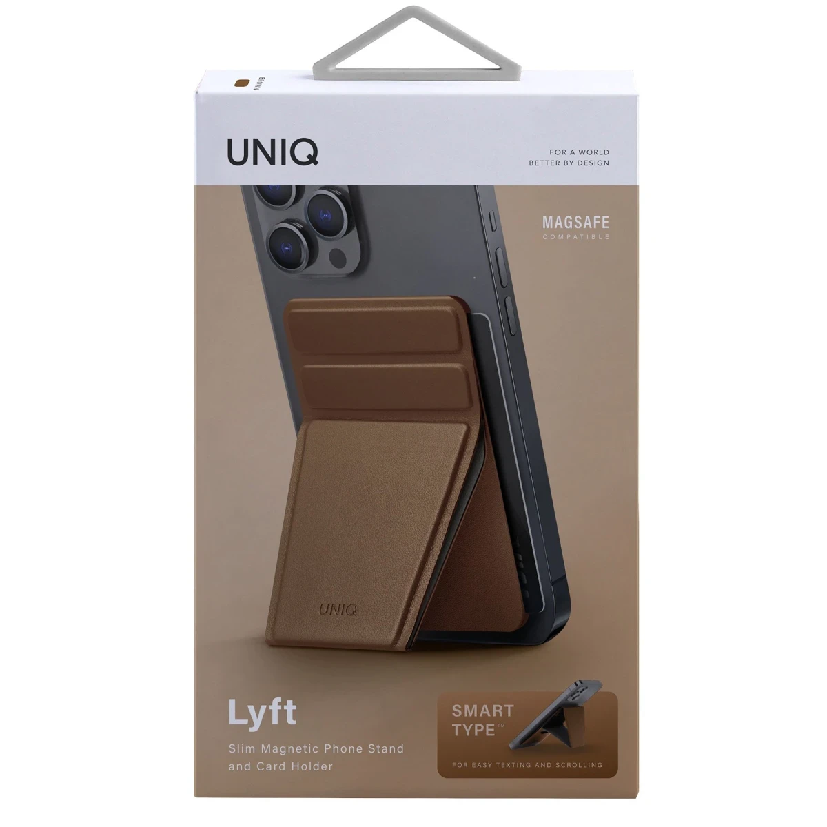 Uniq Lyft Manyetik Standlı Kartlık - Kahverengi