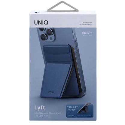 Uniq Lyft Manyetik Standlı Kartlık - Mavi