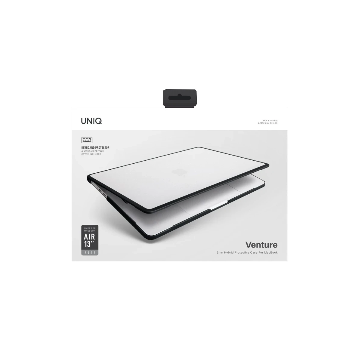 Uniq Apple Macbook Air 13 (2022) Venture Hybrid Macbook Kapak - Siyah