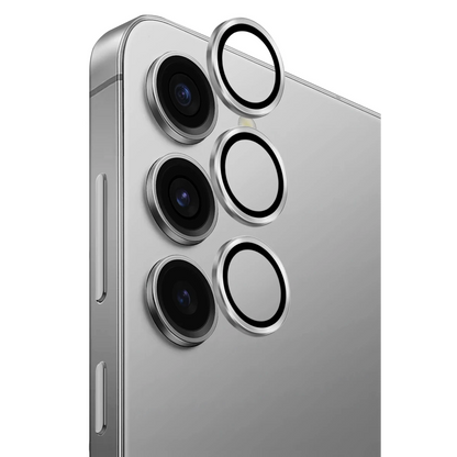 Uniq Samsung Galaxy S25 Optix Alüminyum Kamera Lens Koruyucu - Gümüş