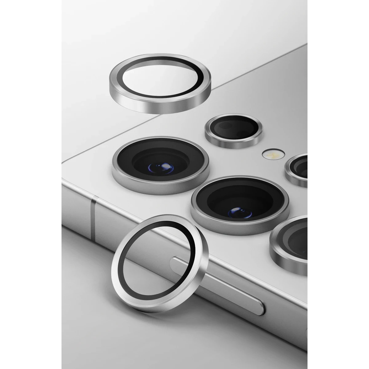 Uniq Samsung Galaxy S25 Ultra Optix Alüminyum Kamera Lens Koruyucu - Gümüş