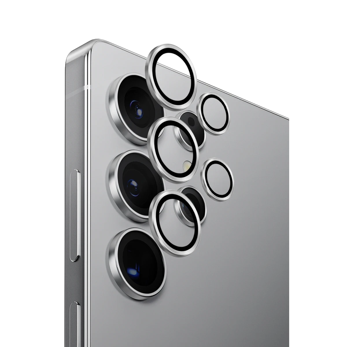 Uniq Samsung Galaxy S25 Ultra Optix Alüminyum Kamera Lens Koruyucu - Gümüş