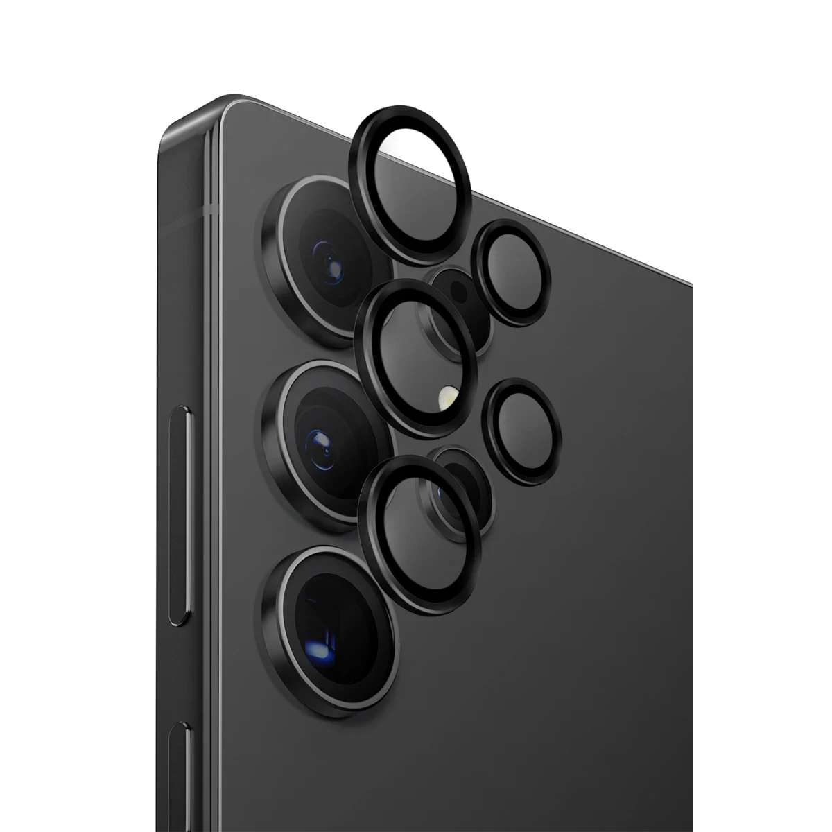 Uniq Samsung Galaxy S25 Ultra Optix Alüminyum Kamera Lens Koruyucu - Siyah