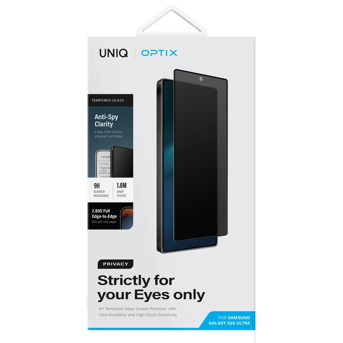 Uniq Samsung Galaxy S25 Ultra Optix Hayalet Ekran Koruyucu - Siyah