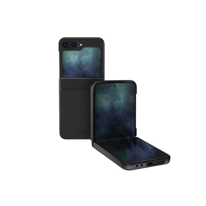 Uniq Samsung Galaxy Z Flip 6 Ora Katlanabilir Deri Kapak - Siyah