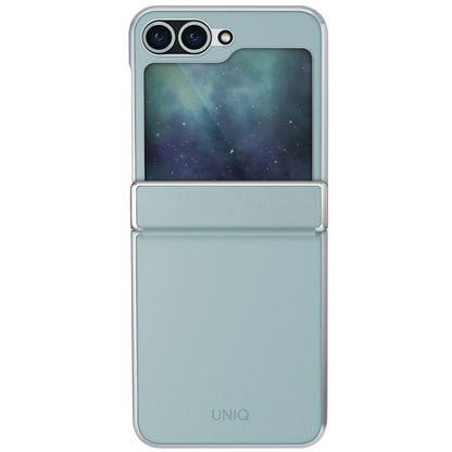 Uniq Samsung Galaxy Z Flip 6 Ora Katlanabilir Deri Kapak - Yeşil