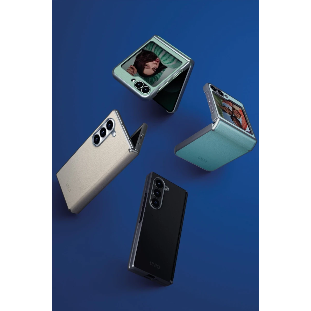 Uniq Samsung Galaxy Z Flip 6 Ora Katlanabilir Deri Kapak - Yeşil