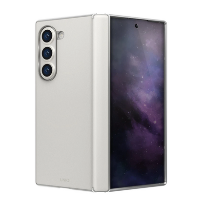 Uniq Samsung Galaxy Z Fold 6 Ora Katlanabilir Deri Kapak - Beyaz