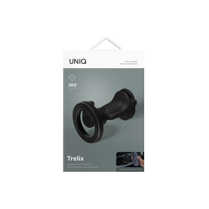 Uniq Trelix Hava Menfezli Manyetik Mıknatıslı 360 Dönen Araç Tutucu - Siyah