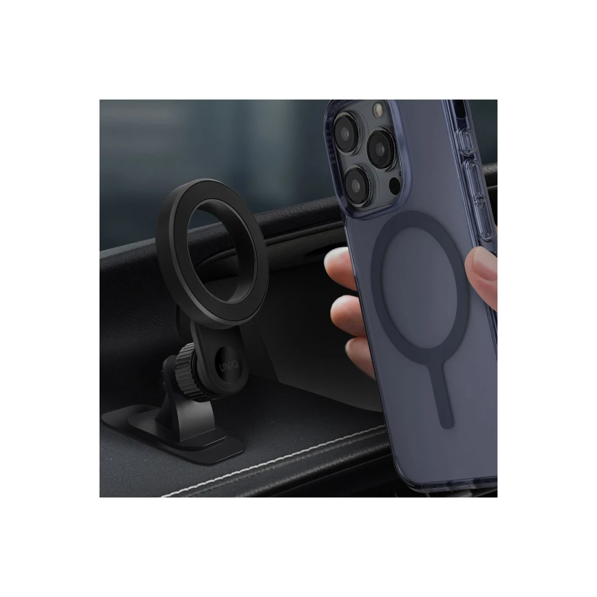 Uniq Trelix Manyetik Mıknatıslı 360 Dönen Holder - Siyah