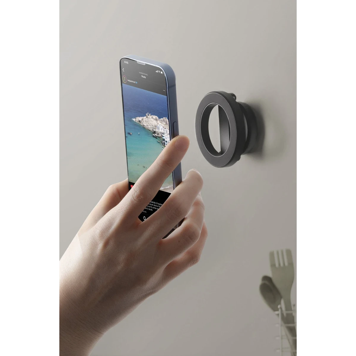 Uniq Velo 360 Dönen Universal Manyetik Telefon Tutucu - Siyah