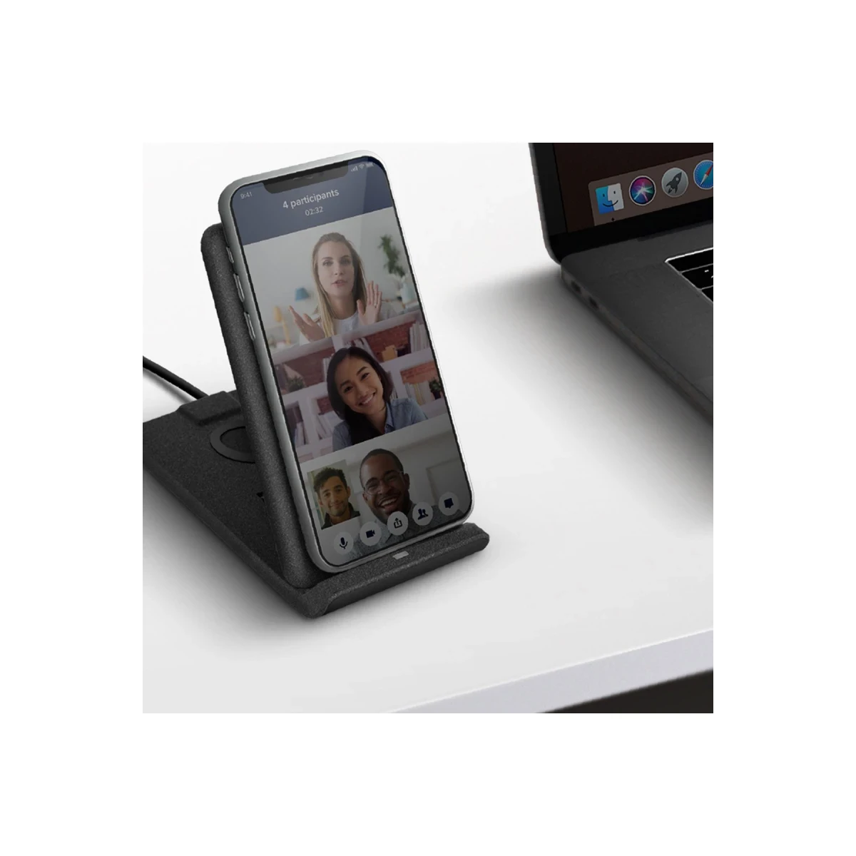 Uniq Vertex Duo 2in1 Magsafe 15W Hızlı Kablosuz Şarj - Siyah
