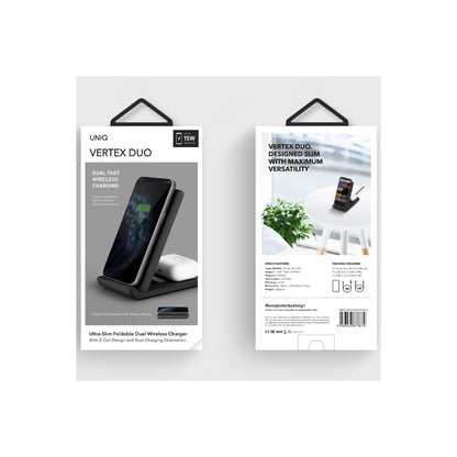 Uniq Vertex Duo 2in1 Magsafe 15W Hızlı Kablosuz Şarj