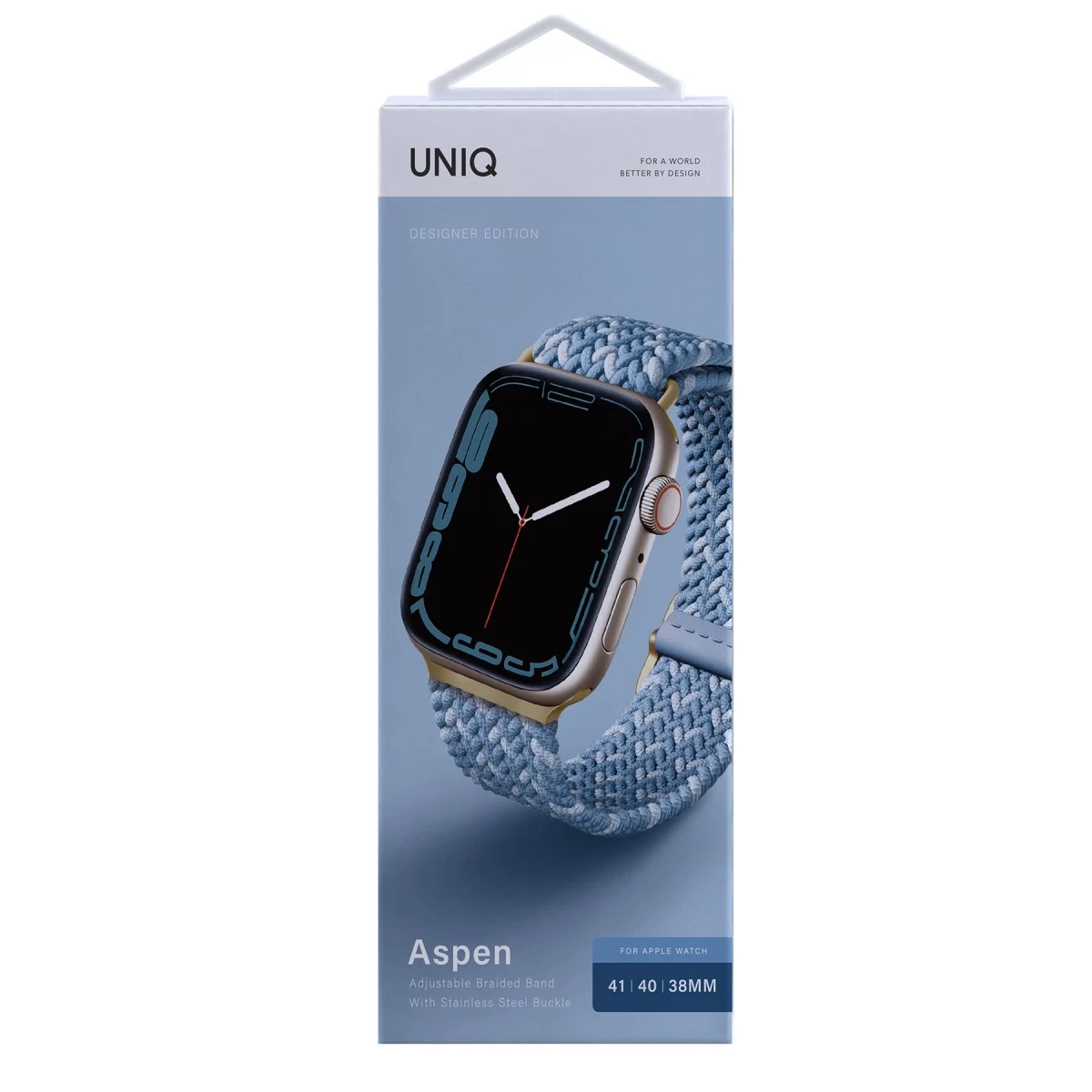 Uniq Apple Watch 41mm Aspen Designer Örgülü Kordon - Mavi