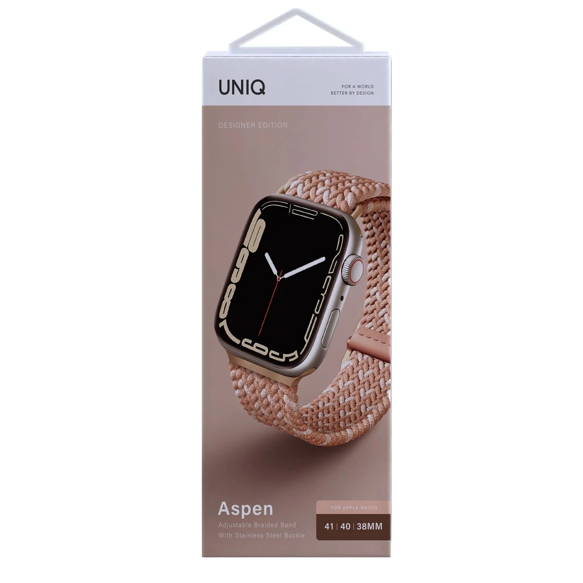 Uniq Apple Watch 41mm Aspen Designer Örgülü Kordon - Pembe