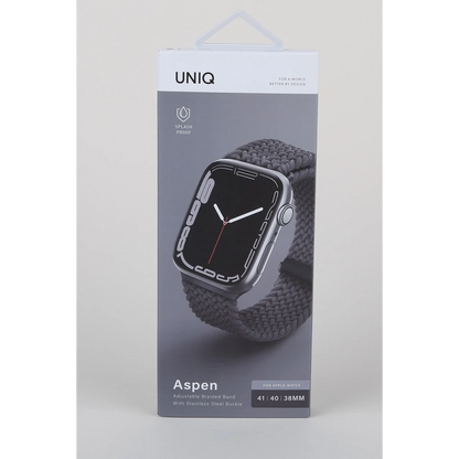 Uniq Apple Watch 41mm Aspen Örgülü Kordon - Gri
