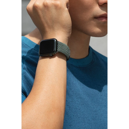Uniq Apple Watch 41mm Aspen Örgülü Kordon - Yeşil