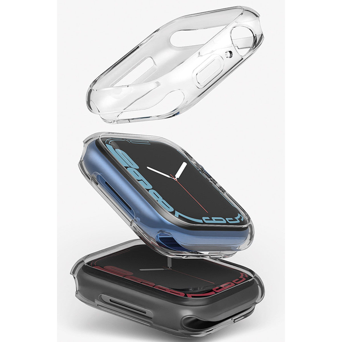 Uniq Apple Watch 41mm Glase Dual Pack Kasa Koruyucu - Siyah-Şeffaf